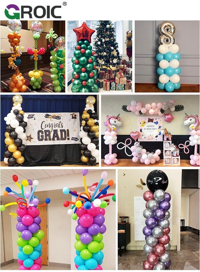 2PCS Balloon Column Stand Kit Set,Ajustable Balloon Column Kits and 152 Pcs Balloons,Adjustable Metal Balloon Tower,Party Decoration,Balloon Centerpiece for Table and Balloon Column Stand for Floor