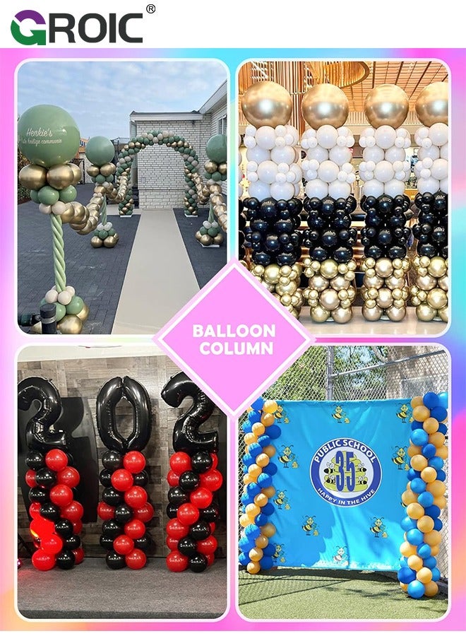 2PCS Balloon Column Stand Kit Set,Ajustable Balloon Column Kits and 200 Pcs Balloons,Adjustable Metal Balloon Tower,Party Decoration,Balloon Centerpiece for Table and Balloon Column Stand for Floor