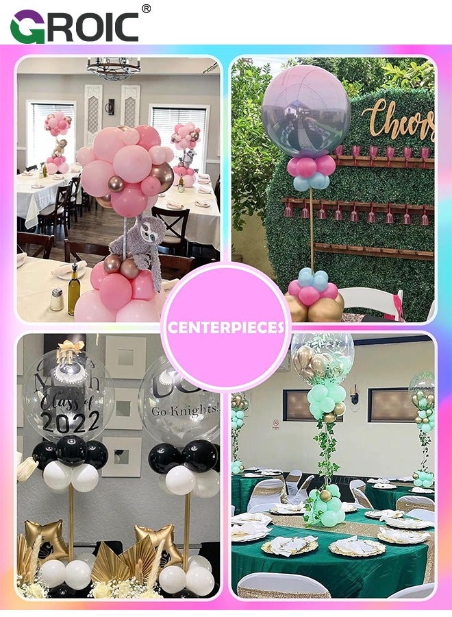 2PCS Balloon Column Stand Kit Set,Ajustable Balloon Column Kits and 200 Pcs Balloons,Adjustable Metal Balloon Tower,Party Decoration,Balloon Centerpiece for Table and Balloon Column Stand for Floor