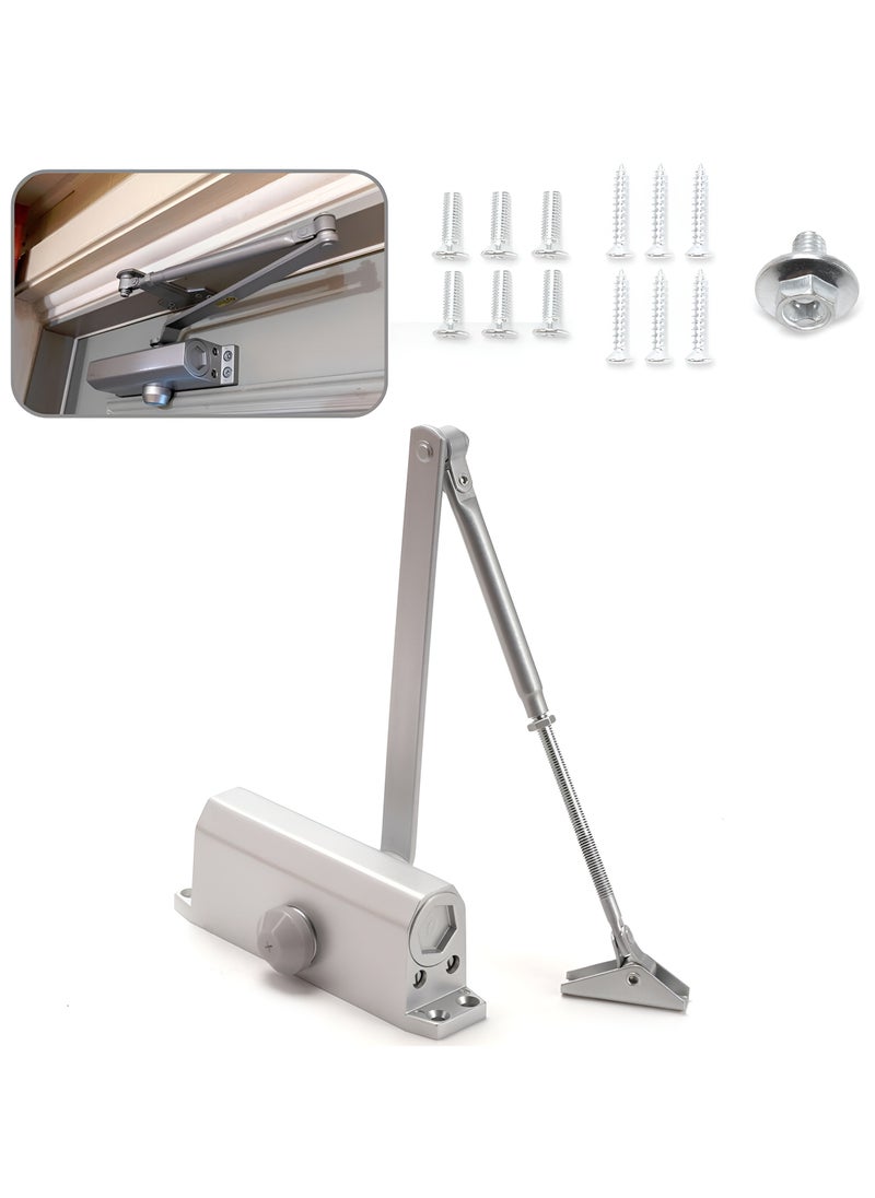 Heavy Duty & Durable Automatic Adjustable Grade 3 Spring Hydraulic Door (WHITE)