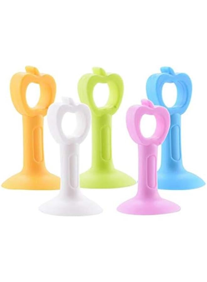 5PCS Extended Version Silicone Door Suction Non-Perforating Handle Anti-Collision Pad Plastic Door Stopper Rubber Door Touch Toilet Door Top Door Suction Device