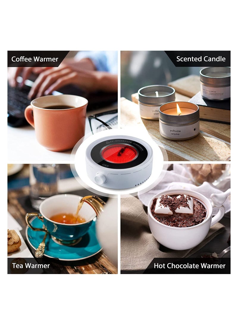 Electric Beverage Warmer,Smart Constant Temperature Hot Teapot Heating Coaster,White