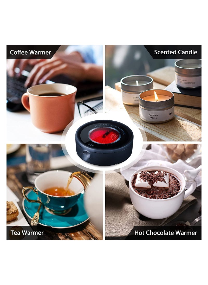 Electric Mini Coffee Pot Warmer, Electric Teapot Stove Portable, 800W Electric Ceramic Stove Coffee Heater,Black