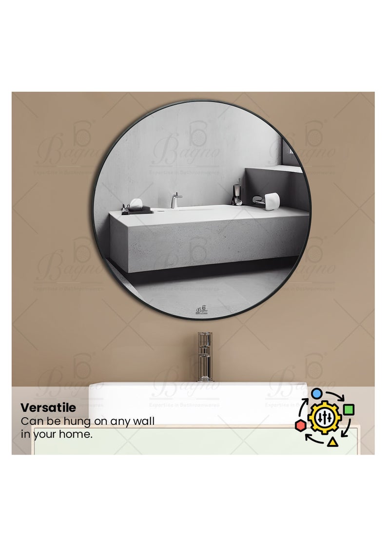 B BAGNO Aluminium Framed Mirror, Plain Mirror, premium Quality 80x80cm BMR21