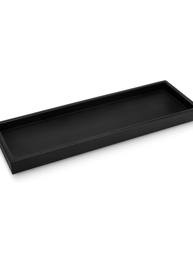 Matte Black Luxury Bathroom Vanity Tray, Rectangular Cosmetic Tray