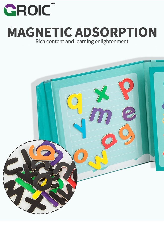 Magnetic Spelling Words Game Book - Matching Alphabet Letters Toy for Preschool, Kindergarten, Boys, Girls Educational Learning to Read Spell Write and Erase for 3 4 5 Years Old