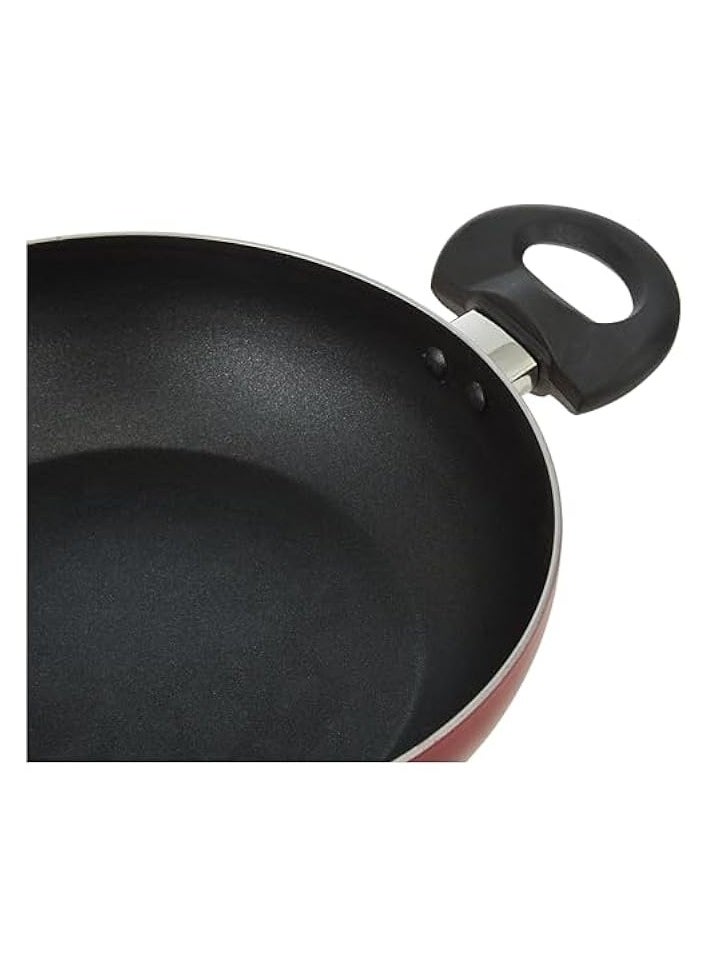 24 CM Aluminum Wok Pan with Nonstick Coating Dishwasher Safe and Induction Compatible (24)