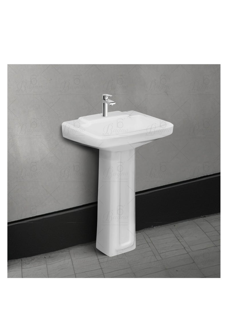 B BAGNO wash basin/Pedestal WB07 Ceramic white