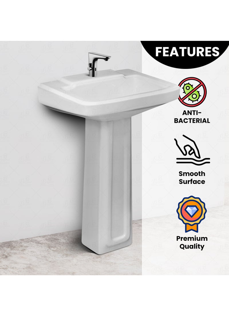 B BAGNO wash basin/Pedestal WB07 Ceramic white