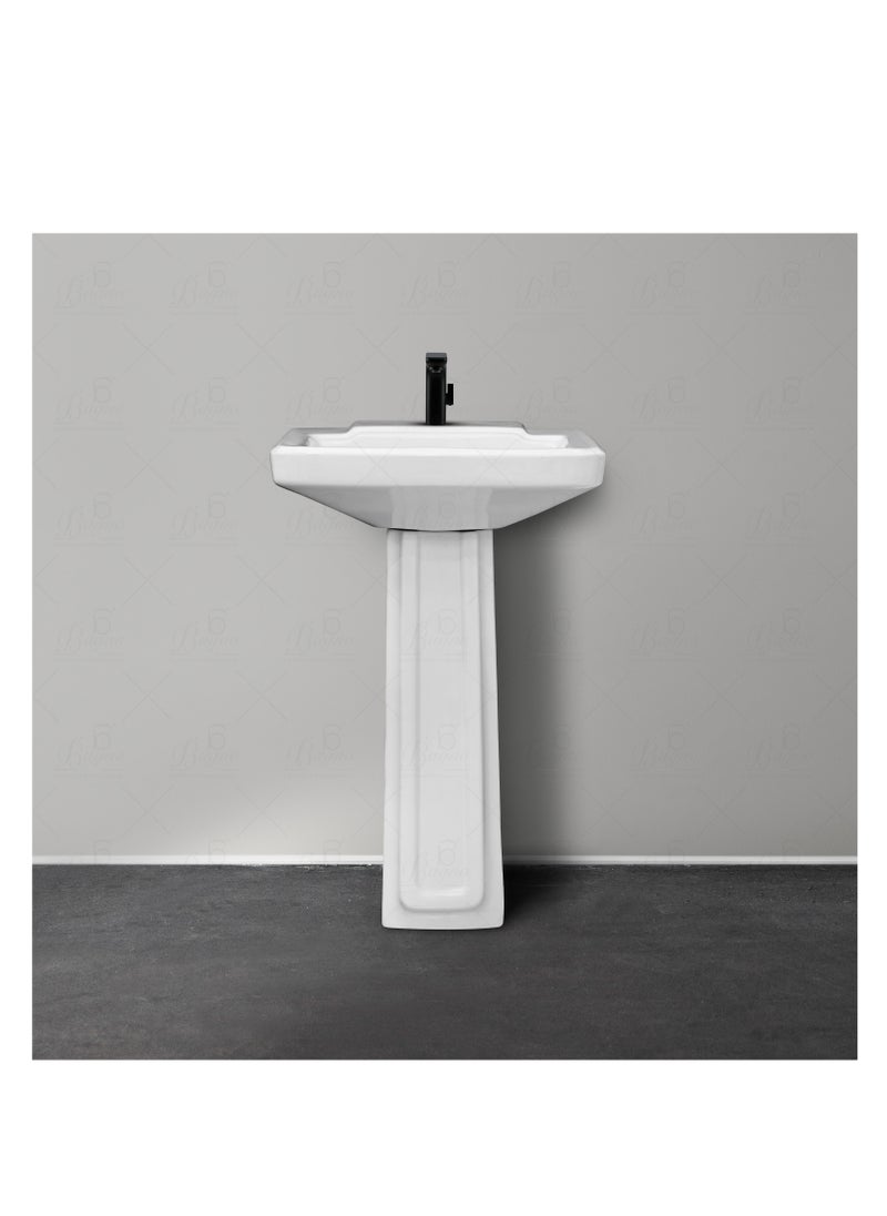 B BAGNO wash basin/Pedestal WB07 Ceramic white