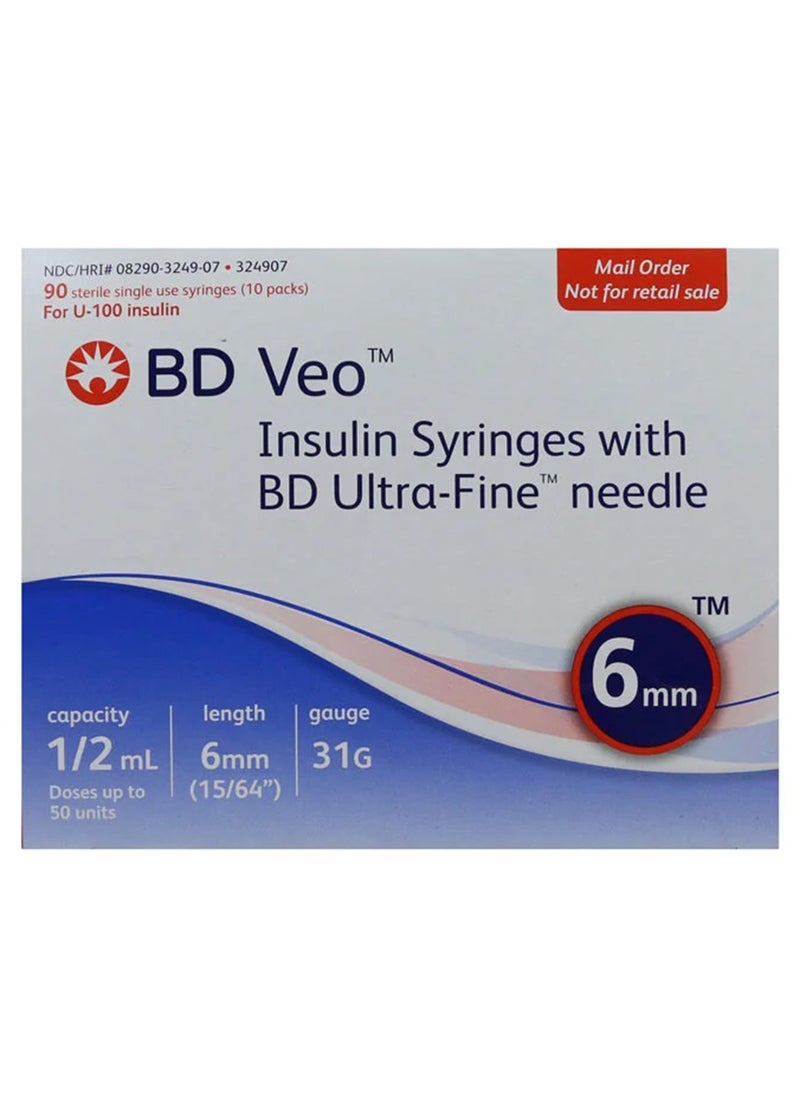 Bd Insulin Syringes With Bd Ultra-Fine 6Mmx31G Needle