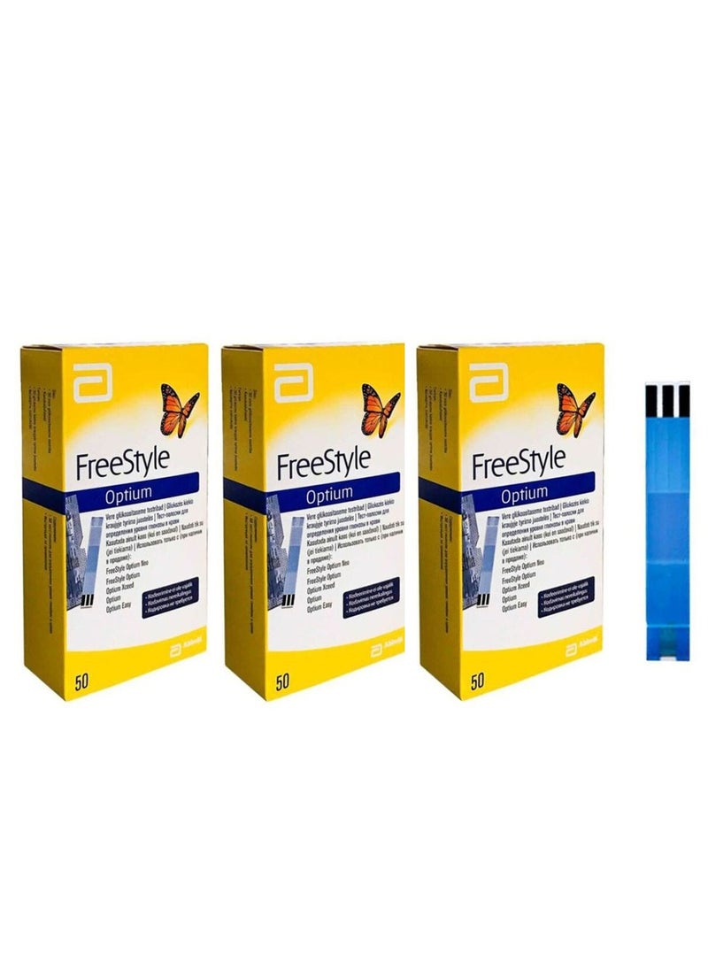 Freestyle Optium Glucose 150 Strips Box (3 Pack of 50 each)