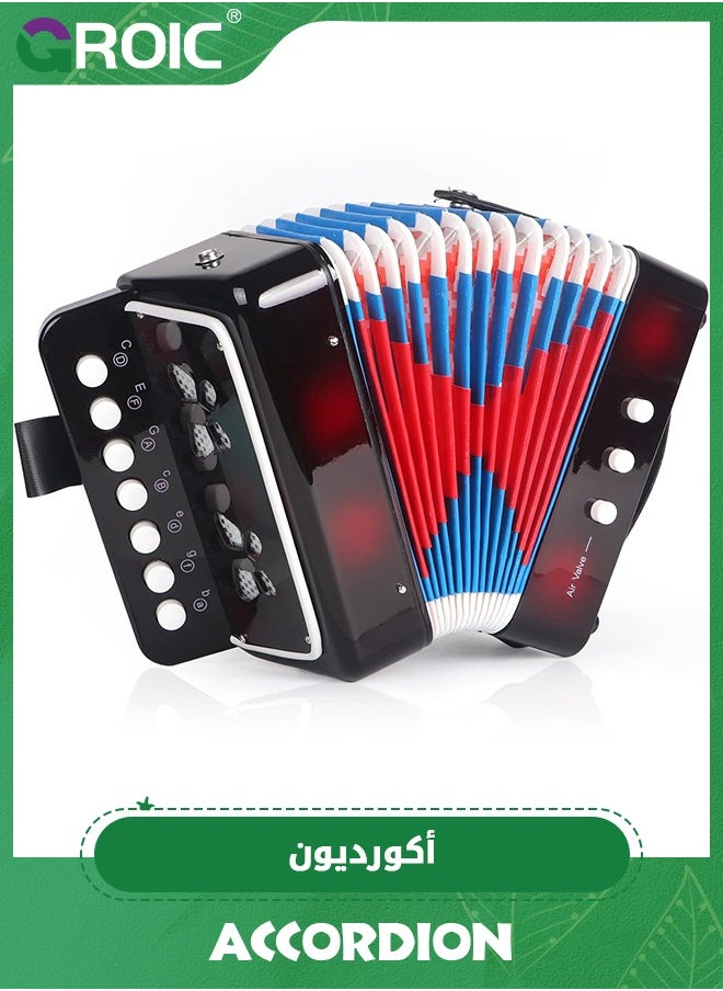 Accordion, Kids Accordion with with 10 Keys Button Accordion Toy,Kids Accordion Instrument Toys,Educational Musical Instrument Toys