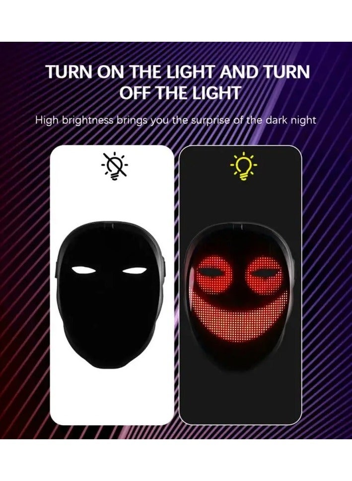 LED Face Mask with Bluetooth Programmable,  App Controlled,Customizable Shining Mask