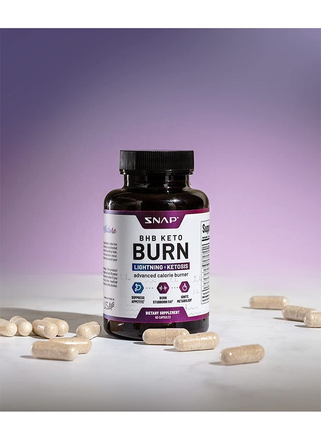 Keto Burn Advanced Calories Burner, Lightning & Ketosis Dietary Supplement - 60 Capsules