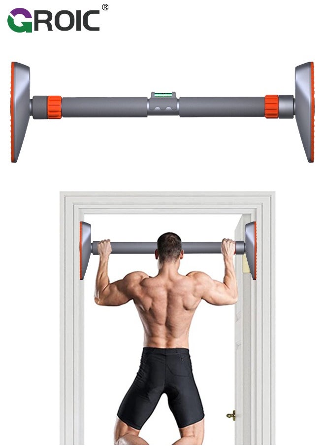 Pull Up Bar for Doorway, Intelligent Doorway Pull Up Bar 74-97cm with Digital Rep Counter, Calorie, Workout Timer, AI Voice Warning & Level Vial, Door Pull Up Bar, Home Chin Up Bar, Supports 750 kg