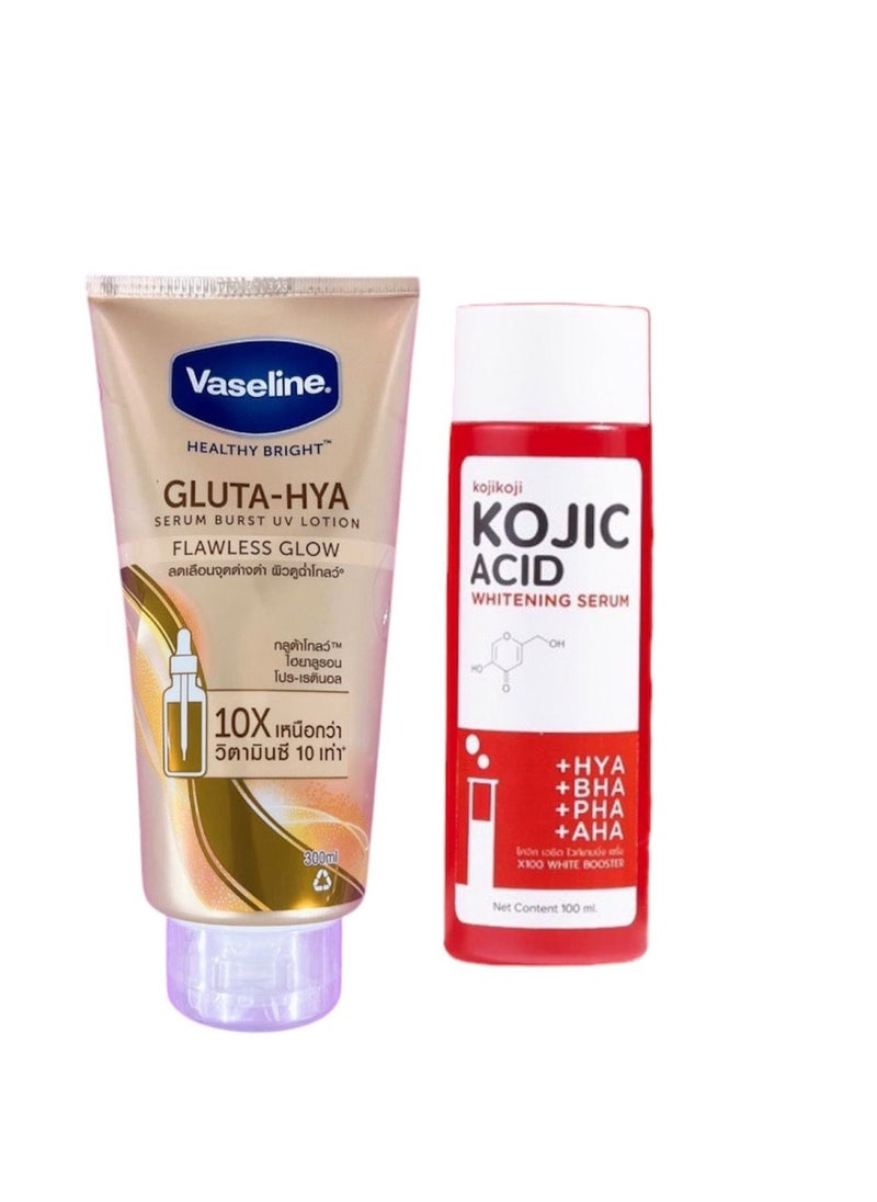 Gluta Serum Hia Burst UV Ocean Flawless Glow and Kojic Acid Whitening Serum