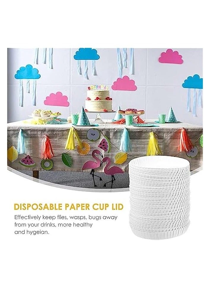 Disposable Paper Cup Covers,Coffee Tea Cup Covers,Recycled Paper Drinking Cup Lids Covers,Perfect for Travel Hotel Coffee Bar Parties Wedding Home Kitchen(7.5 X 7.5cm,100pcs)