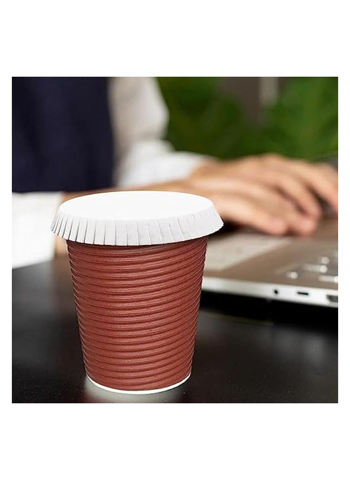 Disposable Paper Cup Covers,Coffee Tea Cup Covers,Recycled Paper Drinking Cup Lids Covers,Perfect for Travel Hotel Coffee Bar Parties Wedding Home Kitchen(7.5 X 7.5cm,100pcs)