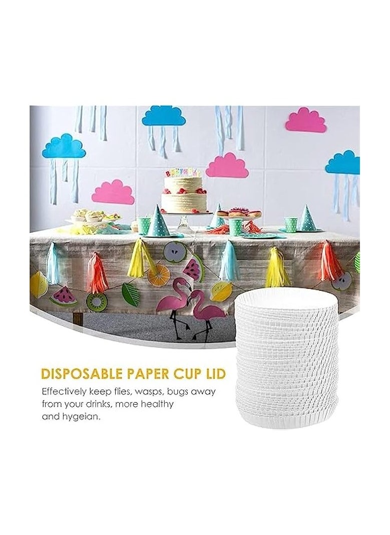 Disposable Paper Cup Covers,Coffee Tea Cup Covers,Recycled Paper Drinking Cup Lids Covers,Perfect for Travel Hotel Coffee Bar Parties Wedding Home Kitchen(7.5 X 7.5cm,100pcs)