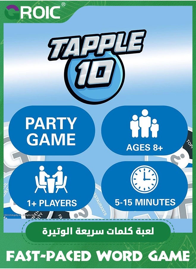 Tapple 10 Word Games, Featuring 10 Different Games in 1,Fast-Paced Fun Family Card Game, Learning Educational Toys Learning Game Board Games for Kids & Aldults