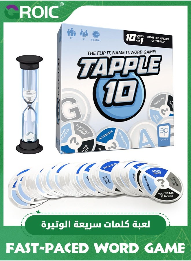 Tapple 10 Word Games, Featuring 10 Different Games in 1,Fast-Paced Fun Family Card Game, Learning Educational Toys Learning Game Board Games for Kids & Aldults