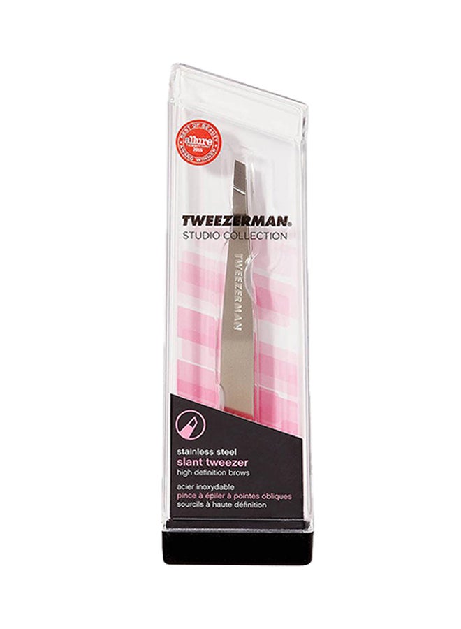 Classic Slant Tweezer Silver