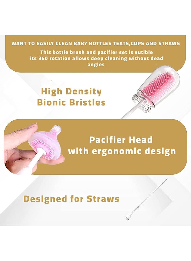 3-In-1 Silicon Brush Set For Baby Bottle Cleaning