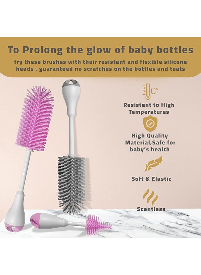 3-In-1 Silicon Brush Set For Baby Bottle Cleaning