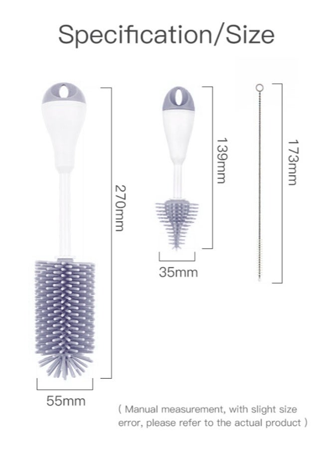 3-In-1 Silicon Brush Set For Baby Bottle Cleaning