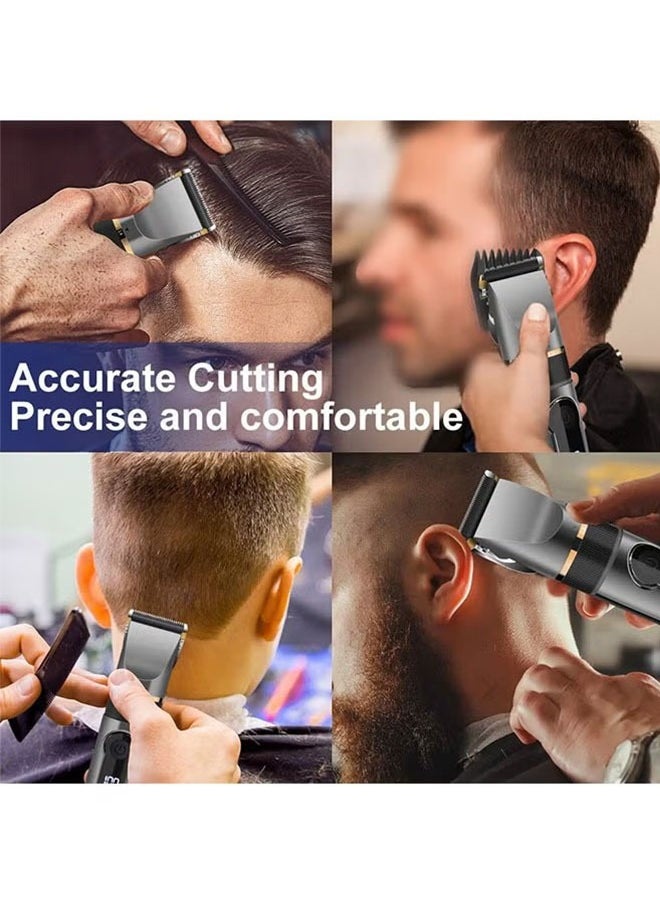 12-Piece Electric Shaving Machine, Professional Adjustable Blade Clipper Set, Rechargeable Haircut Machine Washable