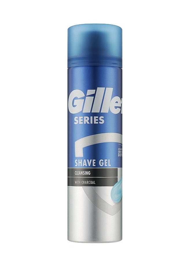 Gillette Series Shaving Gel with Charcoal Sensitive Skin 200ml (Pack of 6)