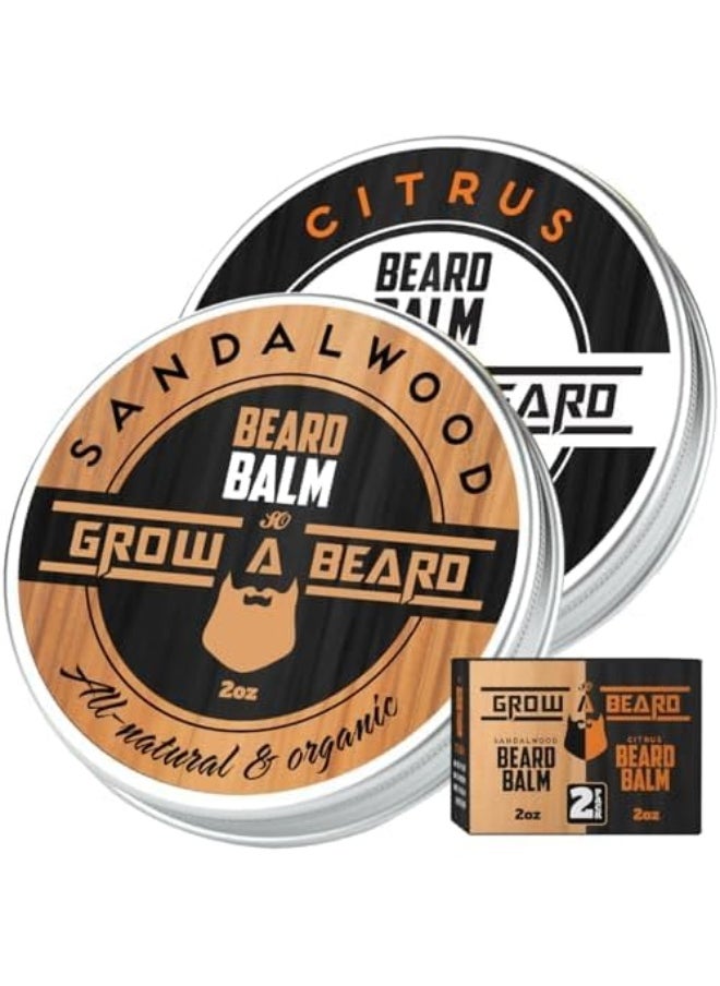 Beard And Mustache Balm And Oil Grooming Kit All Natural And Organic Argan And Jojoba Oils Leave-In Conditioner Premium Wax