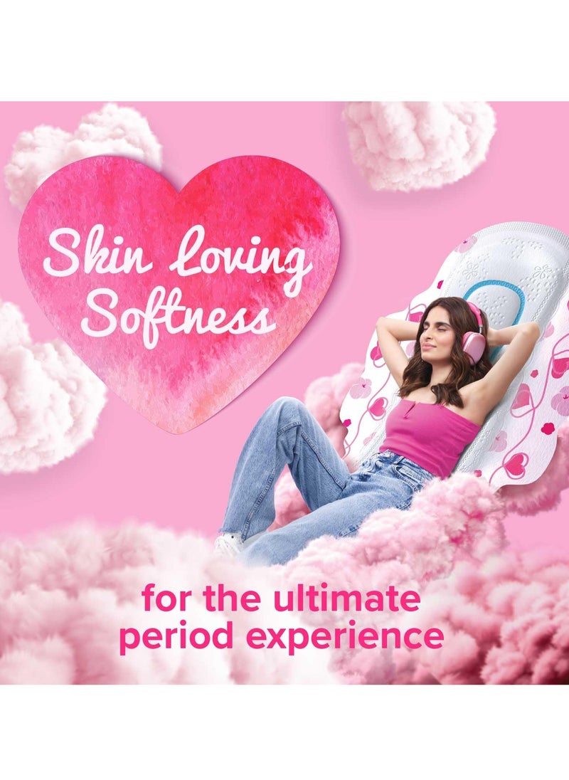 Whisper ultra skin love soft SANITARY PADS, 50 XL PADS, COTTONY SOFT, OUR #1 SOFTNESS, IRRITATION FREE, FOR INTIMATE SKIN, DISPOSABLE WRAPPER