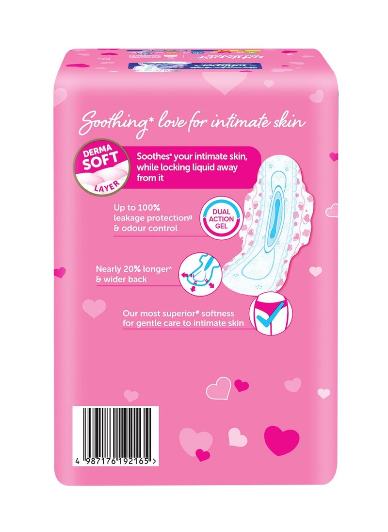 Whisper ultra skin love soft SANITARY PADS, 50 XL PADS, COTTONY SOFT, OUR #1 SOFTNESS, IRRITATION FREE, FOR INTIMATE SKIN, DISPOSABLE WRAPPER