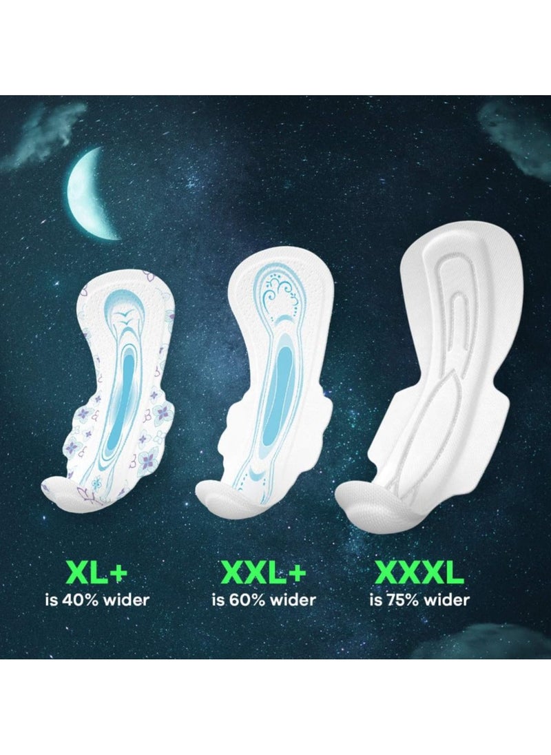 WHISPER Bindazz Nights Sanitary Pads , 44 XL+ PADS, UPTO 0% LEAKS ALL NIGHT LONG, FOR HEAVY FLOW, 40% LONGER & WIDER BACK, COMFORTABLE CUSHIONY SOFT WINGS, DISPOSABLE WRAPPER