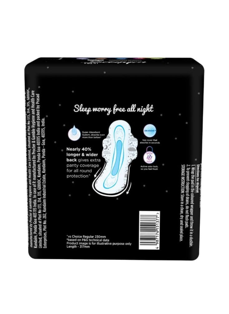 WHISPER Bindazz Nights Sanitary Pads , 44 XL+ PADS, UPTO 0% LEAKS ALL NIGHT LONG, FOR HEAVY FLOW, 40% LONGER & WIDER BACK, COMFORTABLE CUSHIONY SOFT WINGS, DISPOSABLE WRAPPER