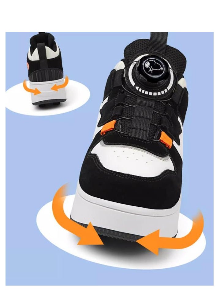 Children's Black Technology Rampage Double Wheel Skating Shoes