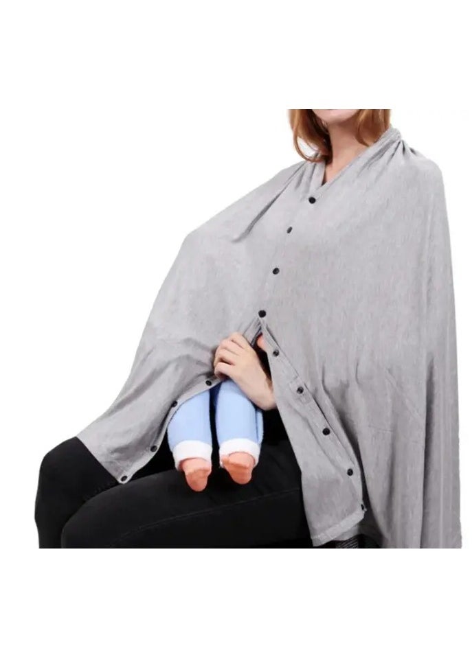 Blooming Blossom - Multi-Use Nursing Cover Poncho - Grey