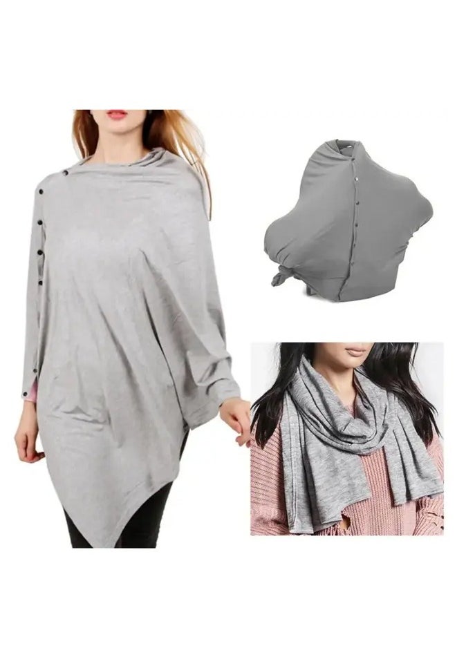 Blooming Blossom - Multi-Use Nursing Cover Poncho - Grey