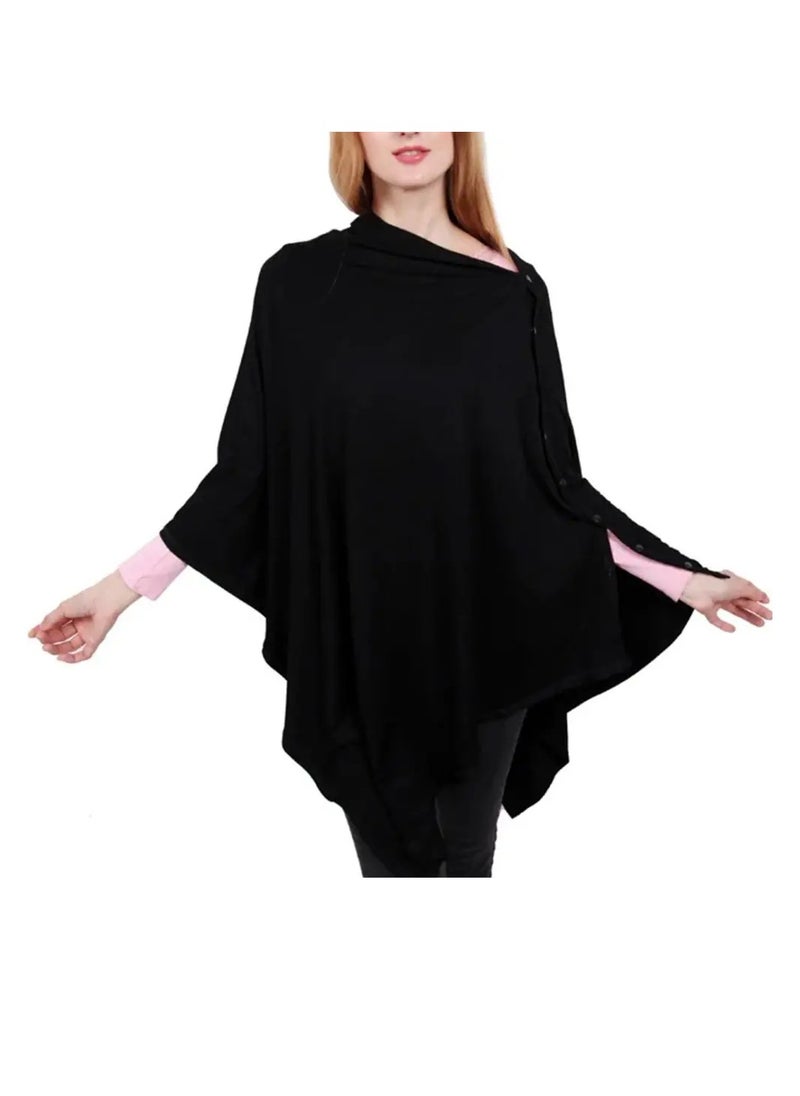 Blooming Blossom - Multi-Use Nursing Cover Poncho - Black