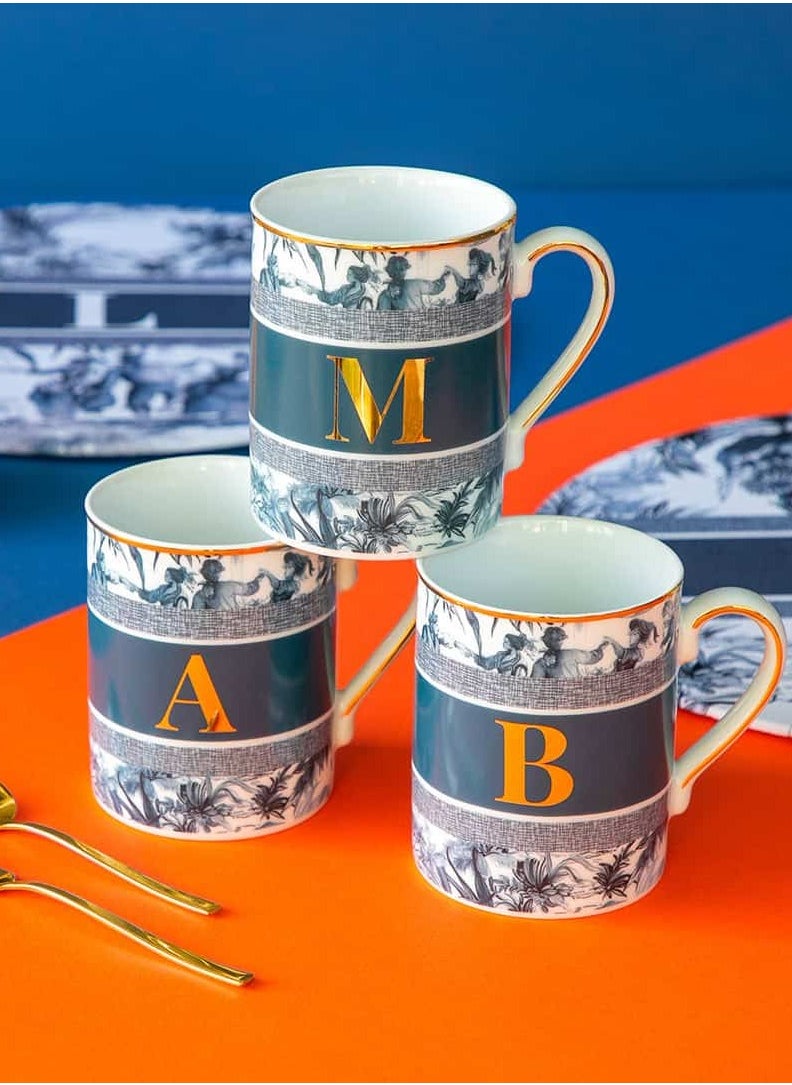 BACI MILANO - MUG - LETTER E - PORCELAIN