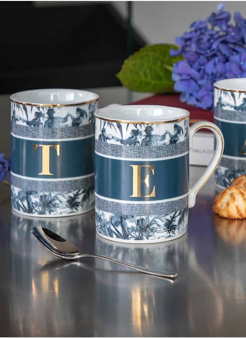 BACI MILANO - MUG - LETTER E - PORCELAIN