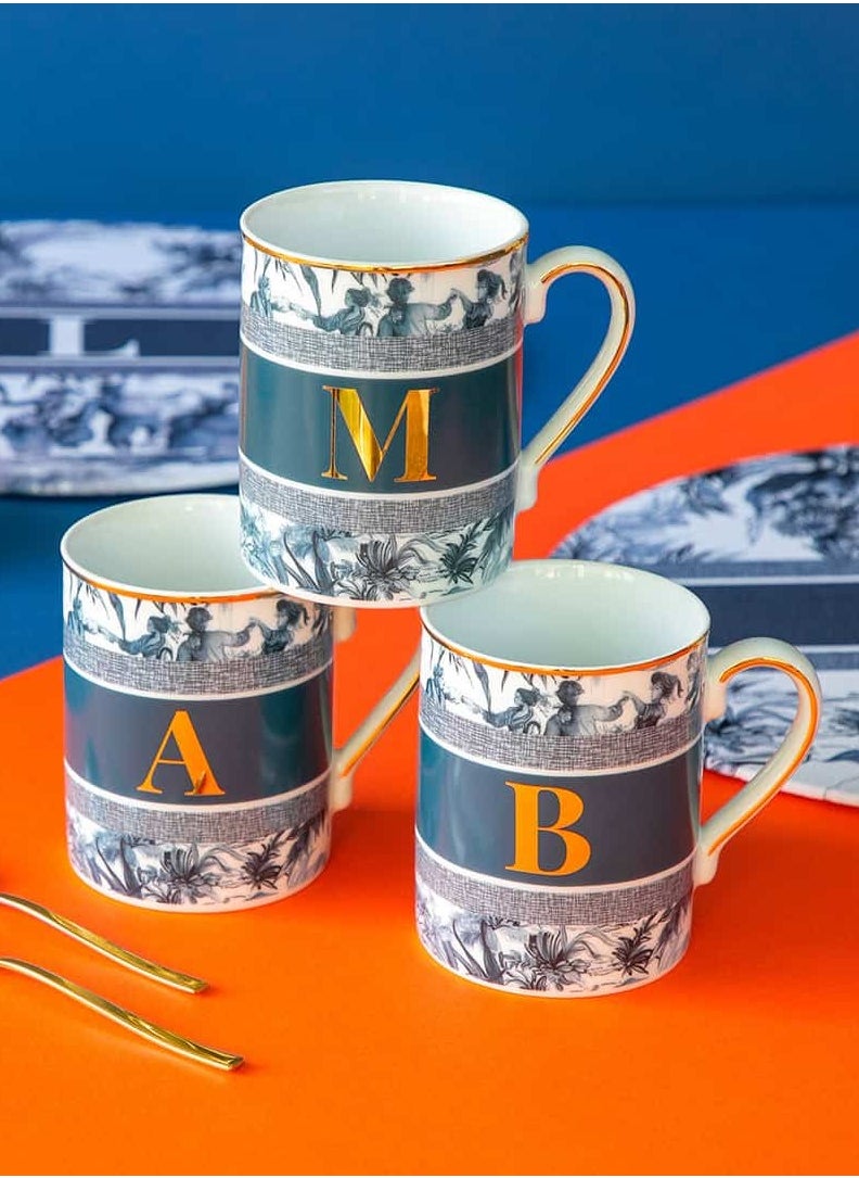 BACI MILANO - MUG - LETTER D - PORCELAIN