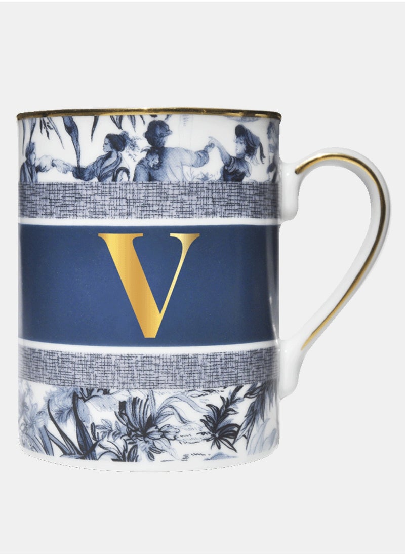 BACI MILANO - MUG - LETTER V - PORCELAIN