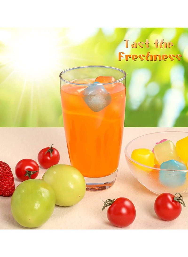 Reusable Plastic Ice Cubes 24 Pack Colorful Refreezable Ice Cubes for drinks, Whiskey, Vodka or Coffee, Washable Non-Melting Ice Cubes Non-Diluting