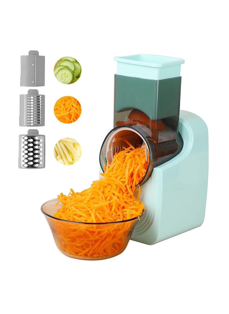 Electric Cheese Grater, Electric Salad Maker, Multi Grater, Fruit Cutter, Vegetable Slicer, Shredder Food Processor with Multi Cone Blades for Fruit and Vegtables, Stainless Steel,