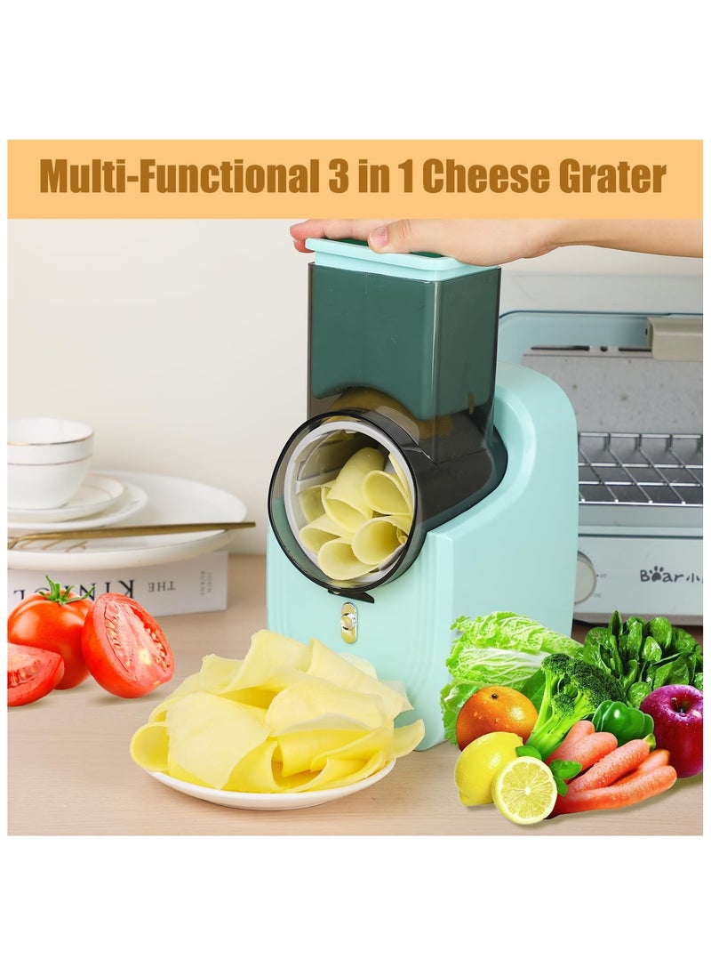 Electric Cheese Grater, Electric Salad Maker, Multi Grater, Fruit Cutter, Vegetable Slicer, Shredder Food Processor with Multi Cone Blades for Fruit and Vegtables, Stainless Steel,