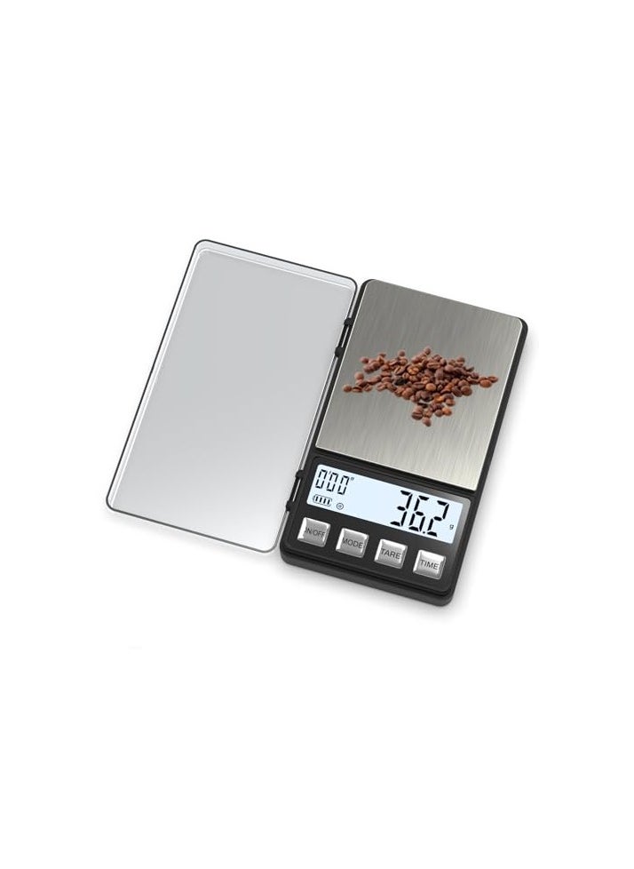 Digital Gram Scale 300 x 0.01g Pocket Scale with 600ml Silicone Bowl Travel Food Scale with LCD Stainless Steels Coffee Scale with Timer for Food Coffee Jewelry Gold Battery Included