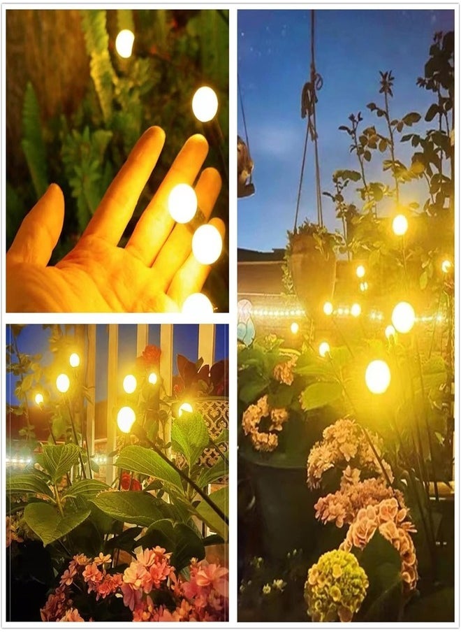 Solar Garden Lights 8 LED Firefly Lights Solar Outdoor Waterproof Solar Powered Outdoor Lights Decorative for Garden Swaying Solar Garden Lights Decorative for Pathway Patio Yard（2pack)